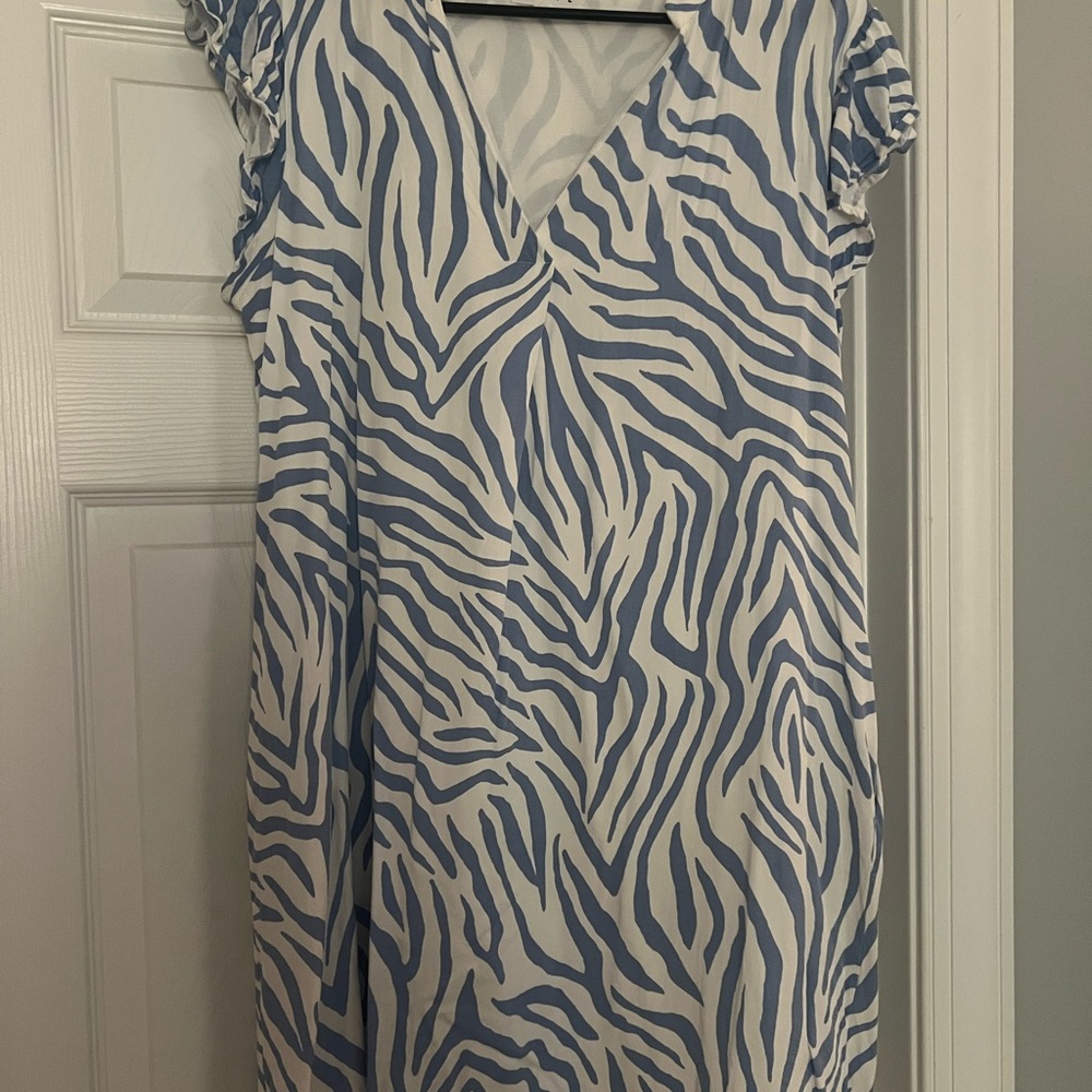 THML Blue and White Zebra Print Dress